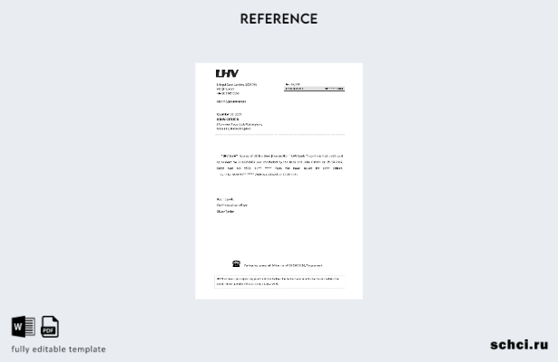 цифровая загрузка образца справки о закрытии LHV в Великобритании
